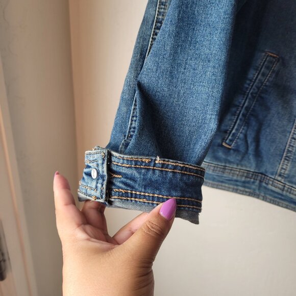 Dressbarn Medium Wash Jean Jacket - Picture 4 of 8